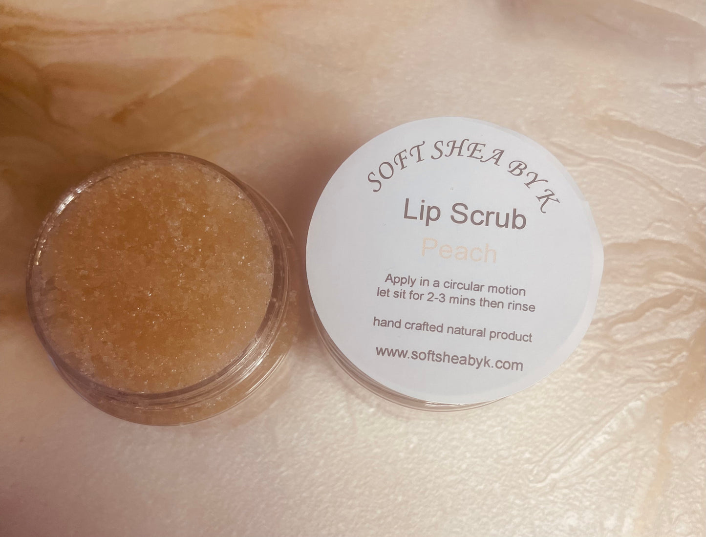 Soft Shea By K Lip Scrubs Peach Flavor (2oz)